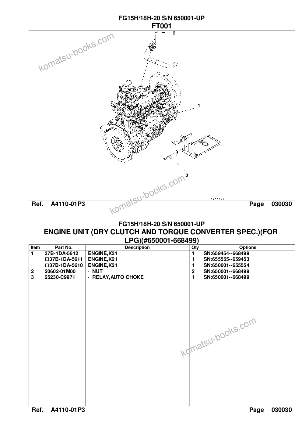 Komatsu fg15h-18 s/n 640001-up Parts catalog cover Page 5
