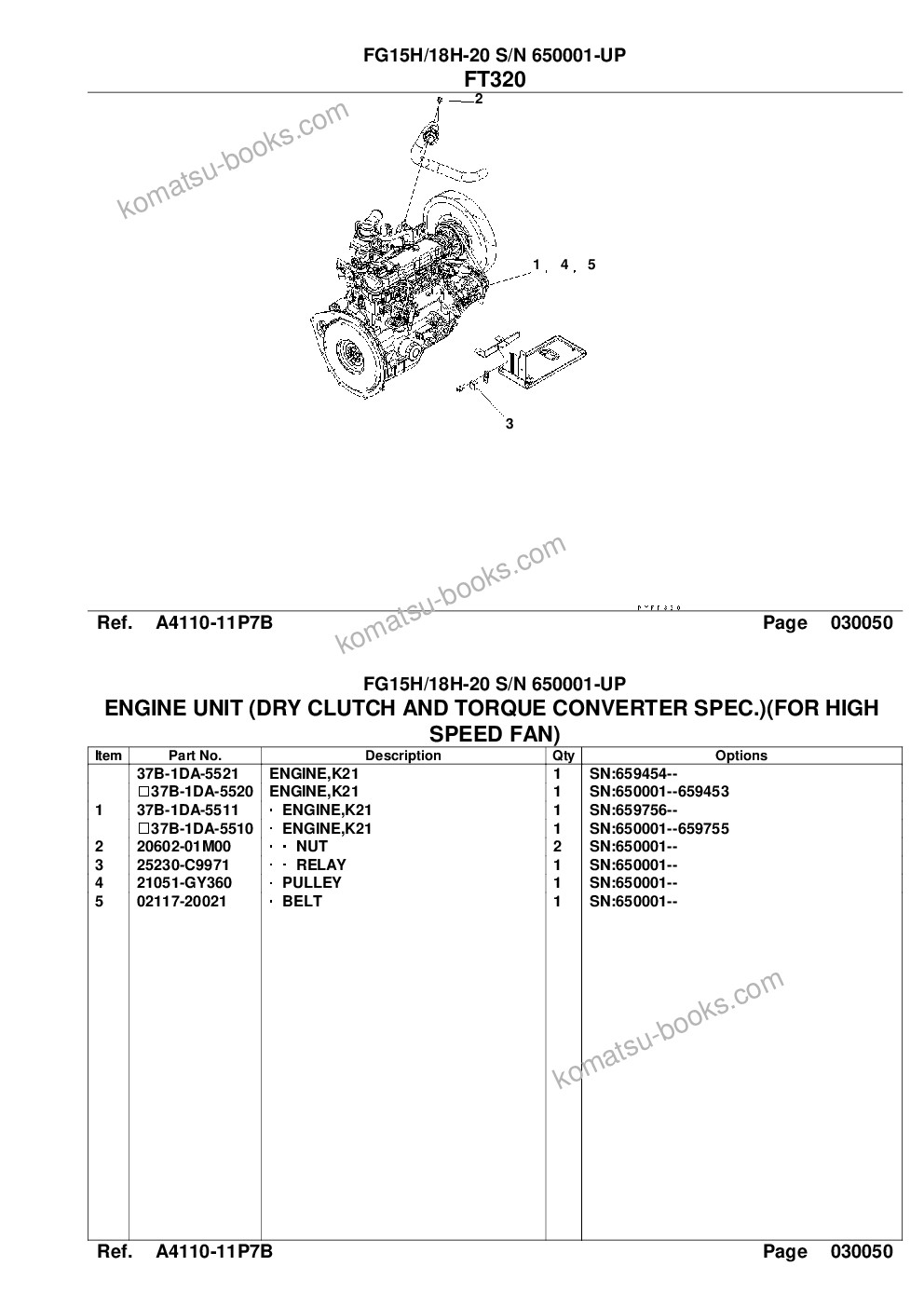 Komatsu fg15h-18 s/n 640001-up Parts catalog cover Page 7