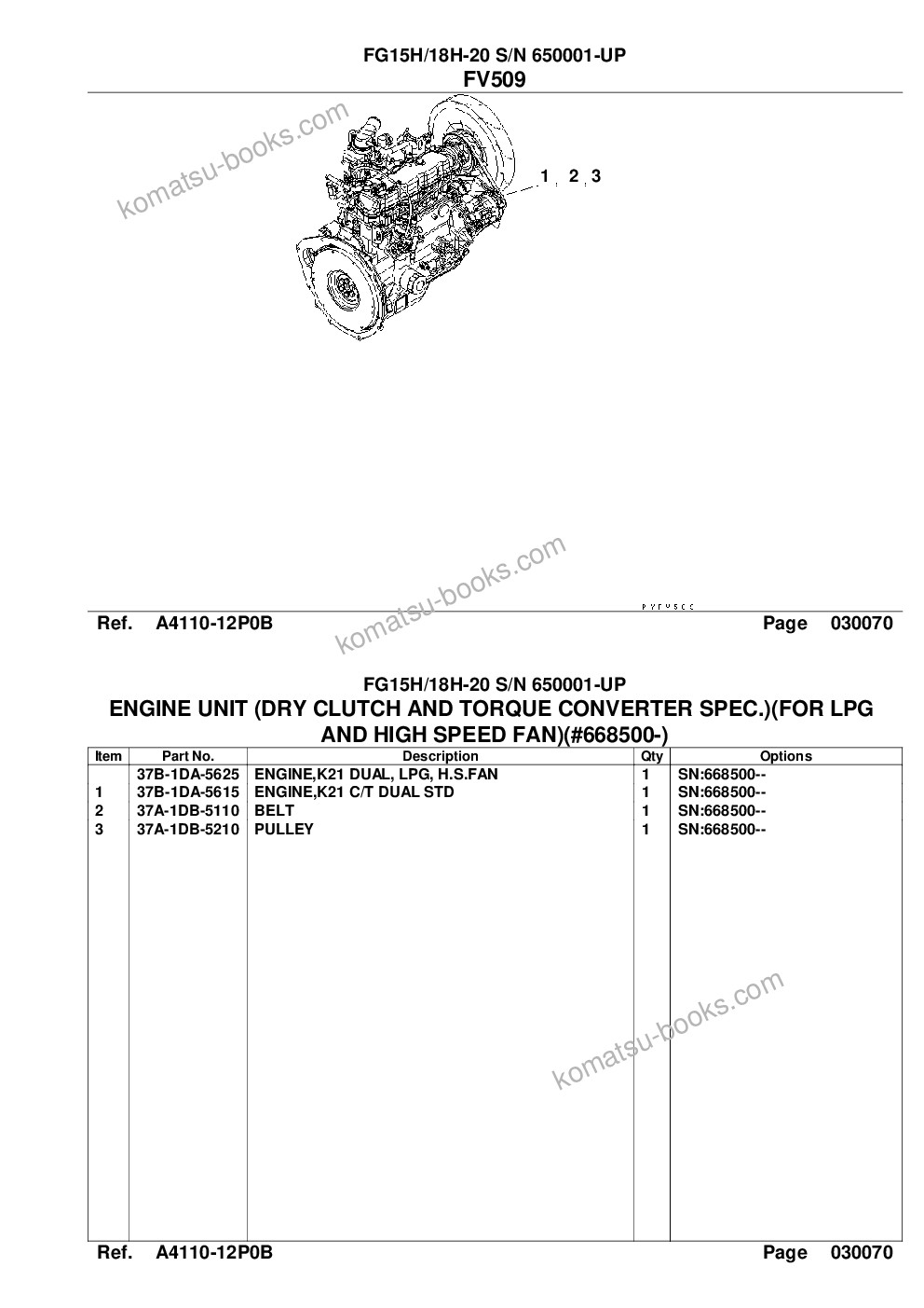 Komatsu fg15h-18 s/n 640001-up Parts catalog cover Page 9