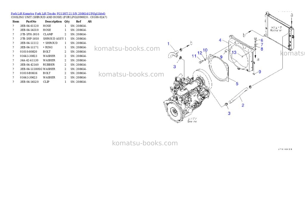 Komatsu FG15HT-21 S/N 208654-UP Parts catalog cover Page 7 Komatsu FG15HT-21 S/N 208654-UP Parts catalog cover Page 7