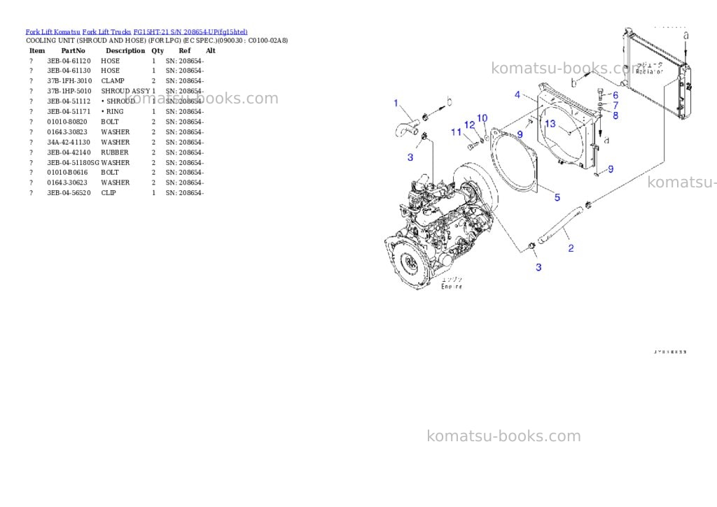 Komatsu FG15HT-21 S/N 208654-UP Parts catalog cover Page 8 Komatsu FG15HT-21 S/N 208654-UP Parts catalog cover Page 8