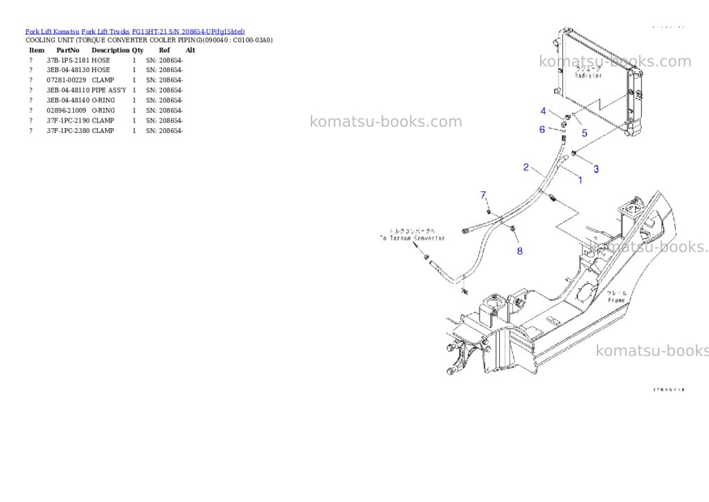 Komatsu FG15HT-21 S/N 208654-UP Parts catalog cover Page 9 Komatsu FG15HT-21 S/N 208654-UP Parts catalog cover Page 9