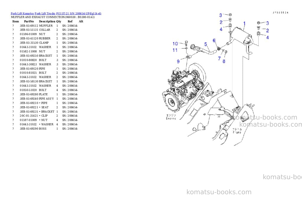 Komatsu FG15T-21 S/N 208654-UP Parts catalog cover Page 4 Komatsu FG15T-21 S/N 208654-UP Parts catalog cover Page 4