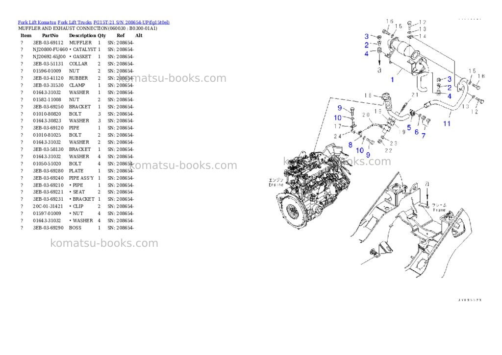 Komatsu FG15T-21 S/N 208654-UP Parts catalog cover Page 4