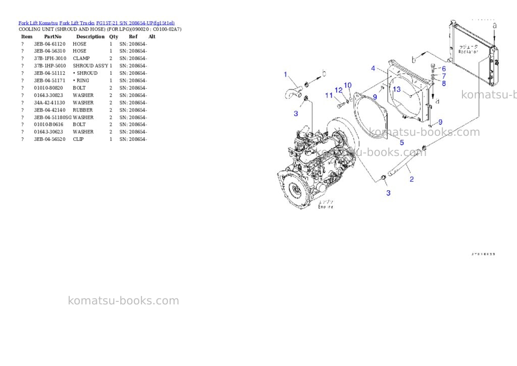 Komatsu FG15T-21 S/N 208654-UP Parts catalog cover Page 6 Komatsu FG15T-21 S/N 208654-UP Parts catalog cover Page 6