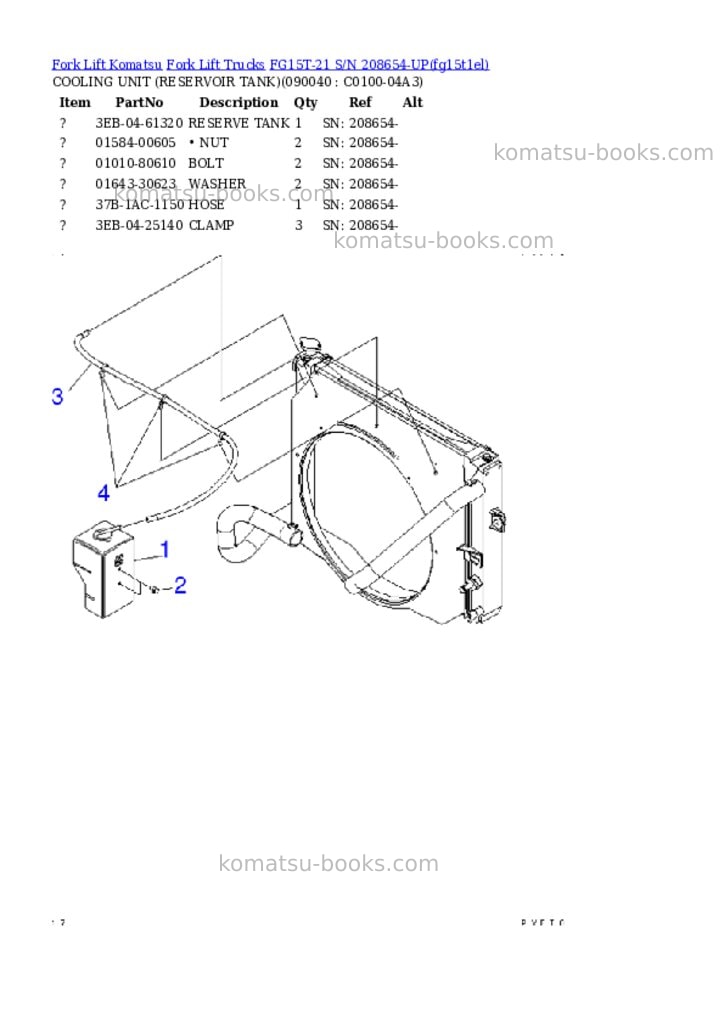 Komatsu FG15T-21 S/N 208654-UP Parts catalog cover Page 8 Komatsu FG15T-21 S/N 208654-UP Parts catalog cover Page 8