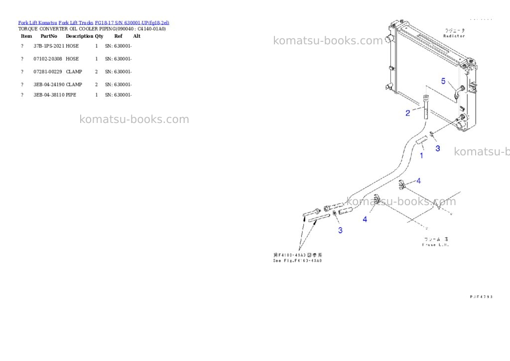 Komatsu FG18-17 S/N 630001-UP Parts catalog cover Page 10