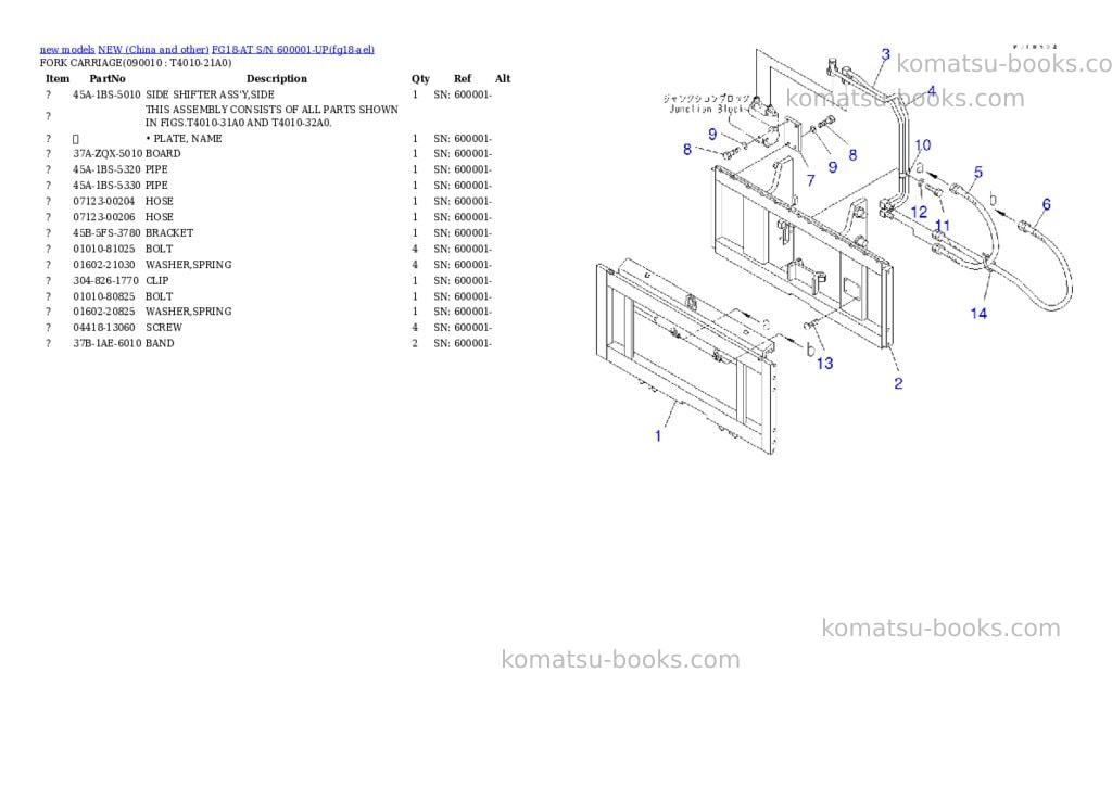 Komatsu fg18-at s/n 600001-up Parts catalog cover Page 6 Komatsu fg18-at s/n 600001-up Parts catalog cover Page 6