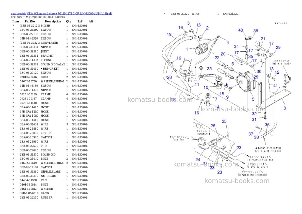 Komatsu FG18H-17EC-OP S/N 630001-UP Parts catalog cover Page 3 Komatsu FG18H-17EC-OP S/N 630001-UP Parts catalog cover Page 3