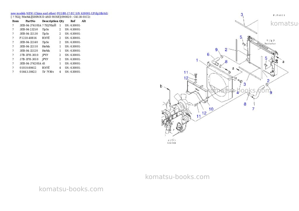 Komatsu fg18h-17-ec s/n 630001-up Parts catalog cover Page 8 Komatsu fg18h-17-ec s/n 630001-up Parts catalog cover Page 8