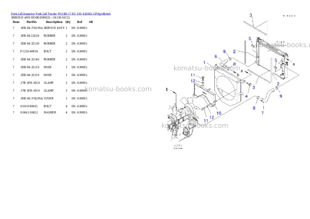 Komatsu FG18H-17-EC S/N 630001-UP Parts catalog cover Page 8