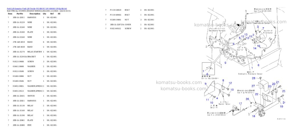 Komatsu fg18h-ec s/n 600001-up Parts catalog cover Page 6