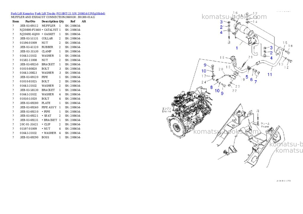 Komatsu FG18HT-21 S/N 208654-UP Parts catalog cover Page 5 Komatsu FG18HT-21 S/N 208654-UP Parts catalog cover Page 5
