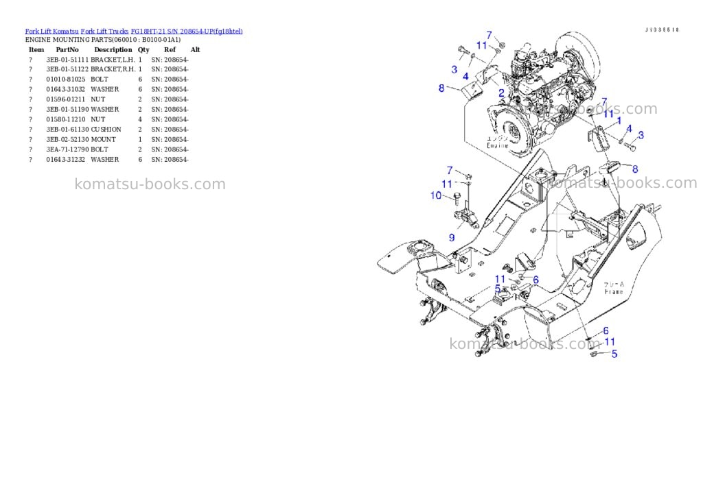 Komatsu FG18HT-21 S/N 208654-UP Parts catalog cover Page 3 Komatsu FG18HT-21 S/N 208654-UP Parts catalog cover Page 3