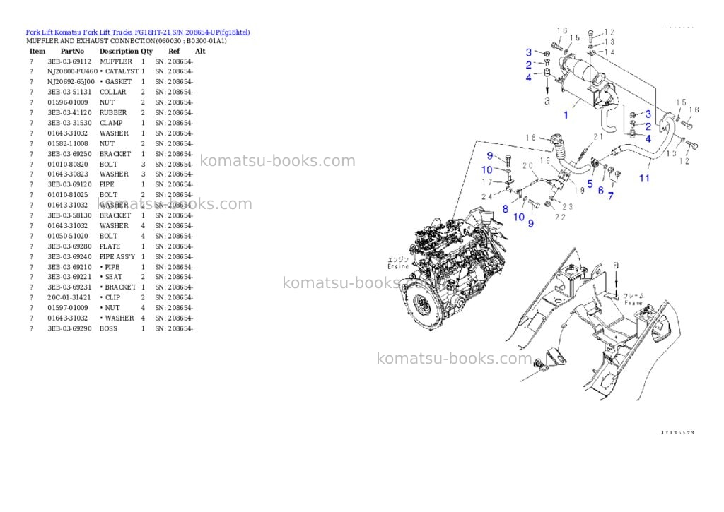 Komatsu FG18HT-21 S/N 208654-UP Parts catalog cover Page 5 Komatsu FG18HT-21 S/N 208654-UP Parts catalog cover Page 5