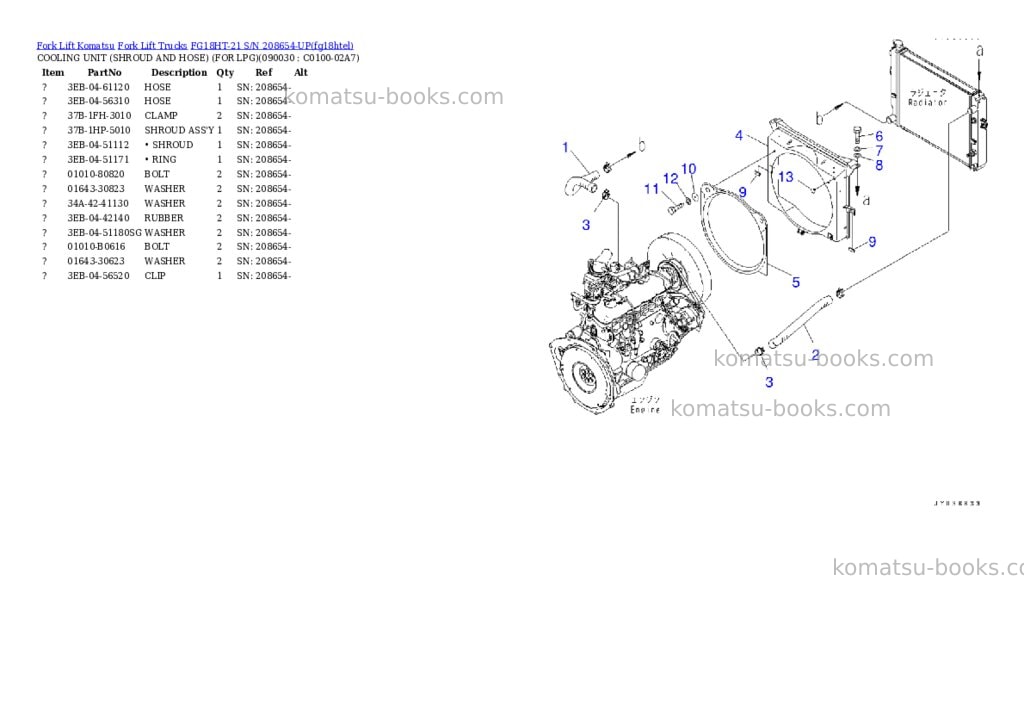 Komatsu FG18HT-21 S/N 208654-UP Parts catalog cover Page 8 Komatsu FG18HT-21 S/N 208654-UP Parts catalog cover Page 8