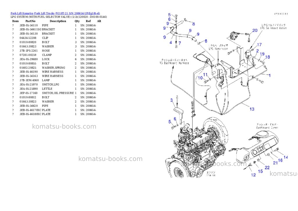 Komatsu FG18T-21 S/N 208654-UP Parts catalog cover Page 10