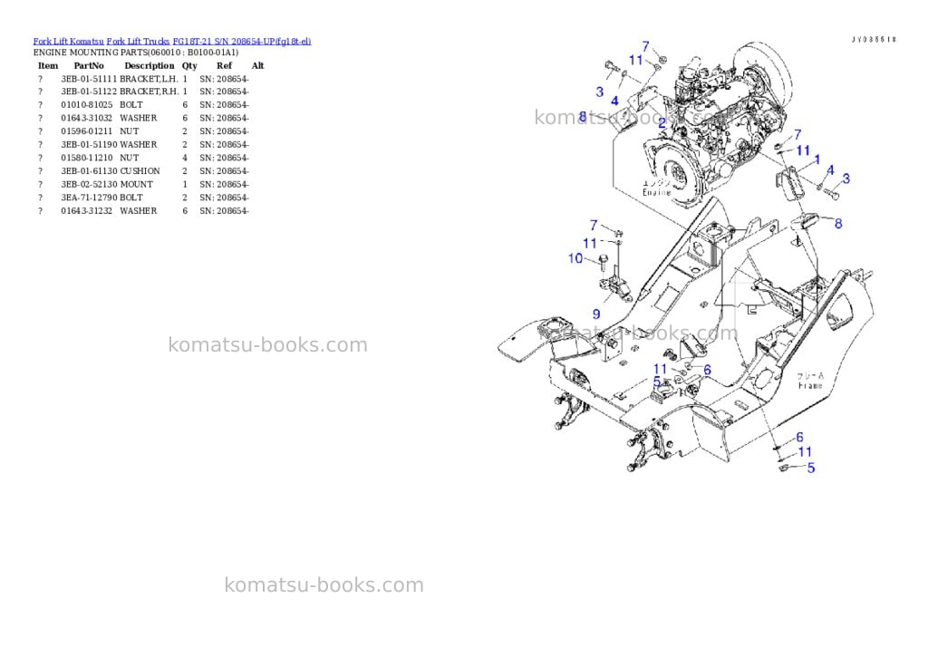 Komatsu FG18T-21 S/N 208654-UP Parts catalog cover Page 2