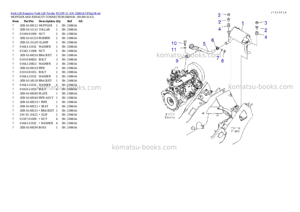 Komatsu FG18T-21 S/N 208654-UP Parts catalog cover Page 4