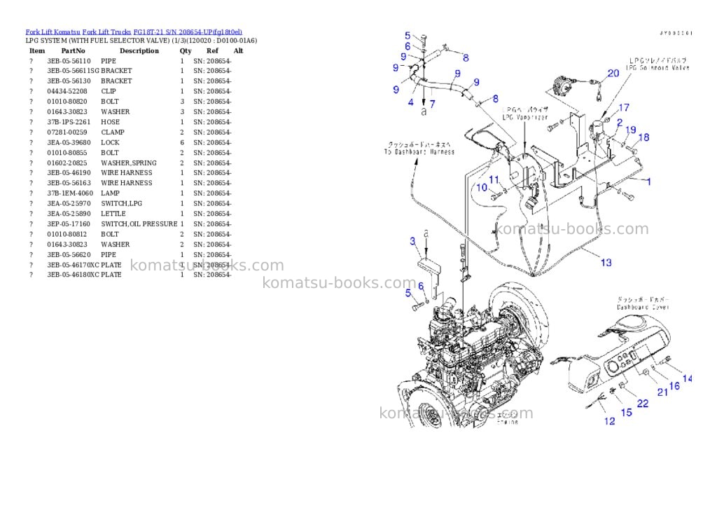 Komatsu FG18T-21 S/N 208654-UP Parts catalog cover Page 10 Komatsu FG18T-21 S/N 208654-UP Parts catalog cover Page 10