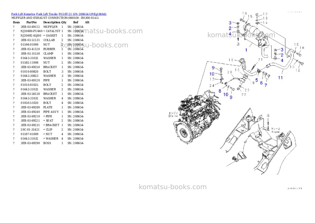 Komatsu FG18T-21 S/N 208654-UP Parts catalog cover Page 4 Komatsu FG18T-21 S/N 208654-UP Parts catalog cover Page 4