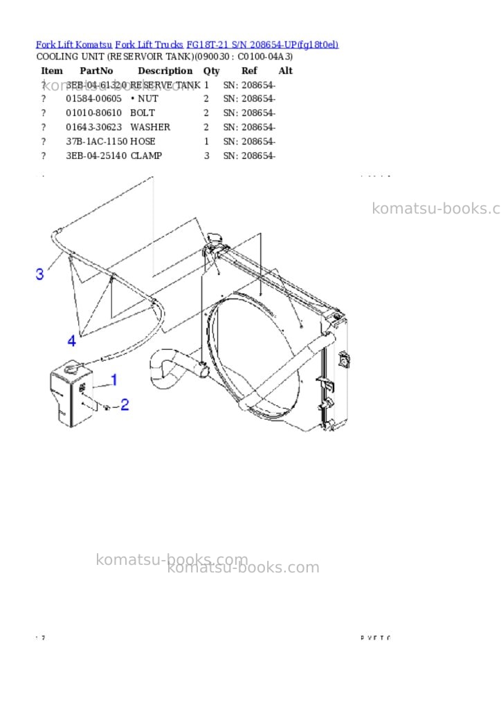 Komatsu FG18T-21 S/N 208654-UP Parts catalog cover Page 7 Komatsu FG18T-21 S/N 208654-UP Parts catalog cover Page 7