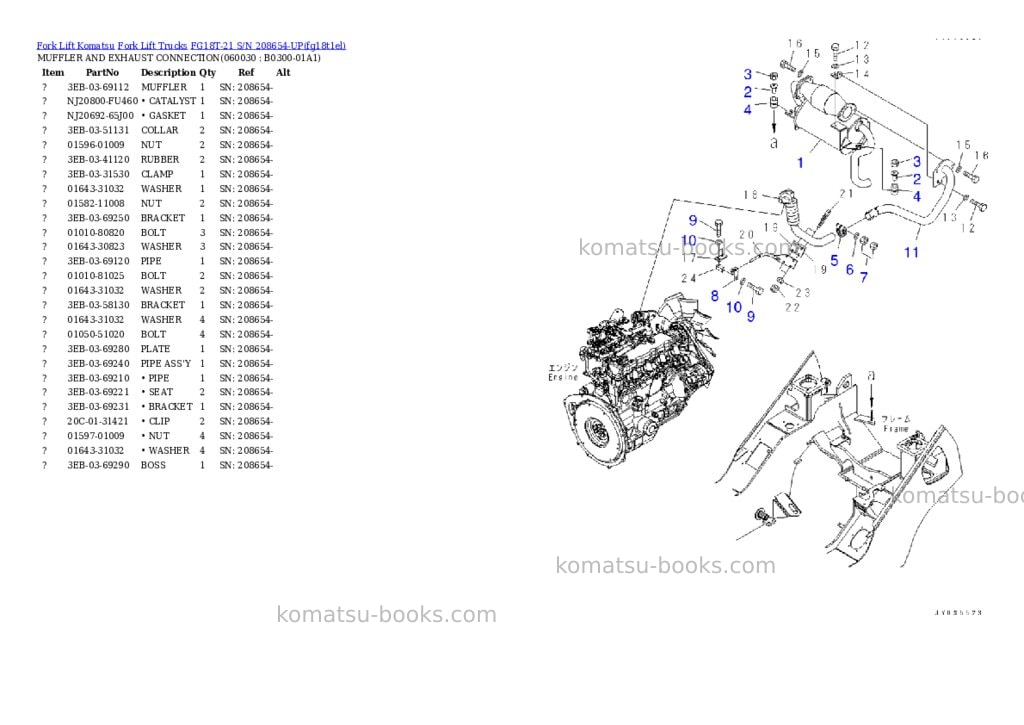 Komatsu FG18T-21 S/N 208654-UP Parts catalog cover Page 4 Komatsu FG18T-21 S/N 208654-UP Parts catalog cover Page 4