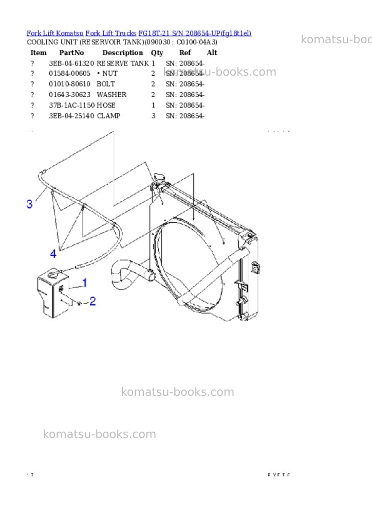 Komatsu FG18T-21 S/N 208654-UP Parts catalog cover Page 7 Komatsu FG18T-21 S/N 208654-UP Parts catalog cover Page 7
