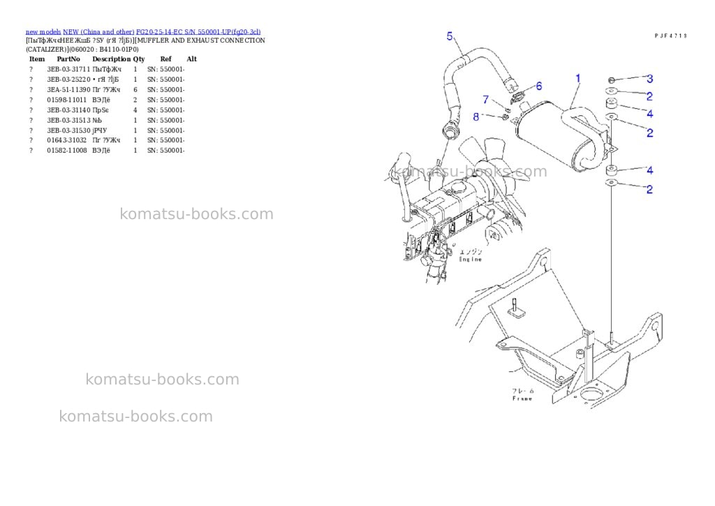 Komatsu FG20-25-14-EC S/N 550001-UP Parts catalog cover Page 5