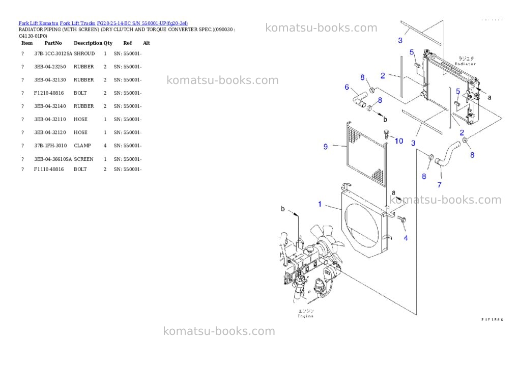 Komatsu FG20-25-14-EC S/N 550001-UP Parts catalog cover Page 10 Komatsu FG20-25-14-EC S/N 550001-UP Parts catalog cover Page 10
