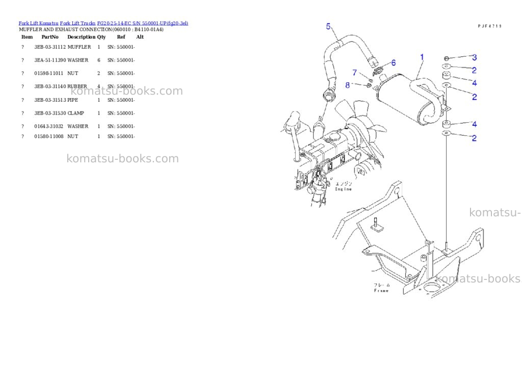 Komatsu FG20-25-14-EC S/N 550001-UP Parts catalog cover Page 4 Komatsu FG20-25-14-EC S/N 550001-UP Parts catalog cover Page 4