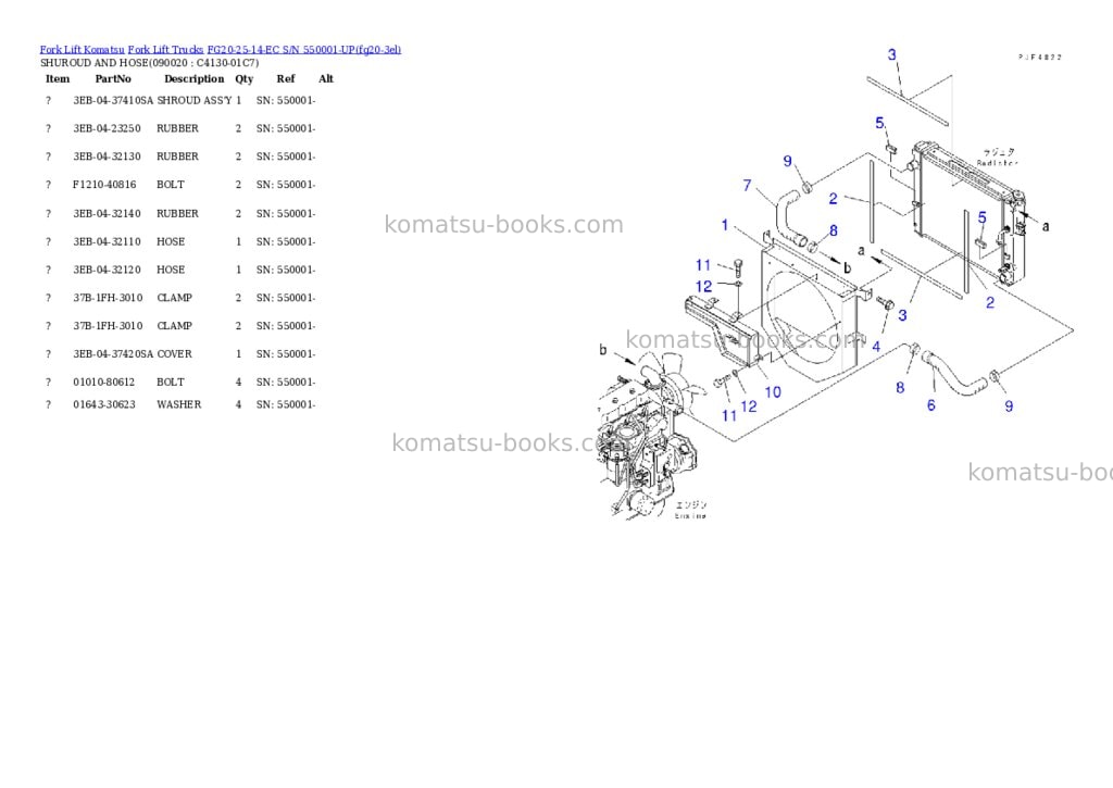 Komatsu FG20-25-14-EC S/N 550001-UP Parts catalog cover Page 9 Komatsu FG20-25-14-EC S/N 550001-UP Parts catalog cover Page 9