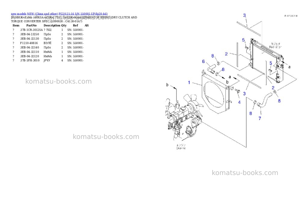Komatsu fg20-25-14 s/n 550001-up Parts catalog cover Page 10