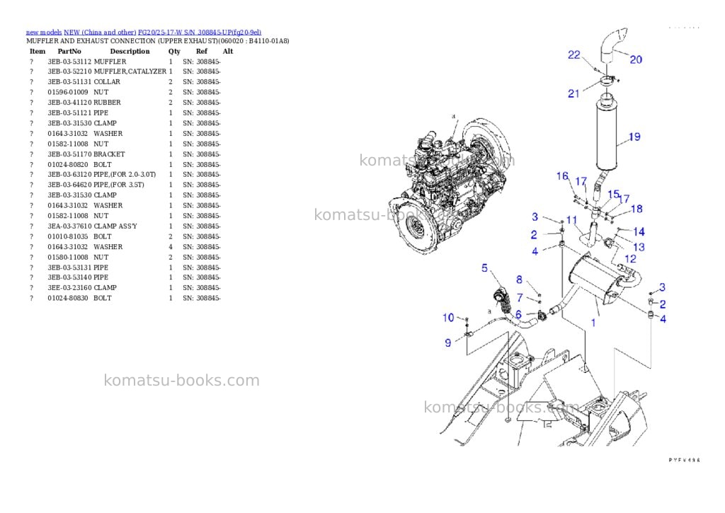 Komatsu fg20/25-17-w s/n 308845-up Parts catalog cover Page 10