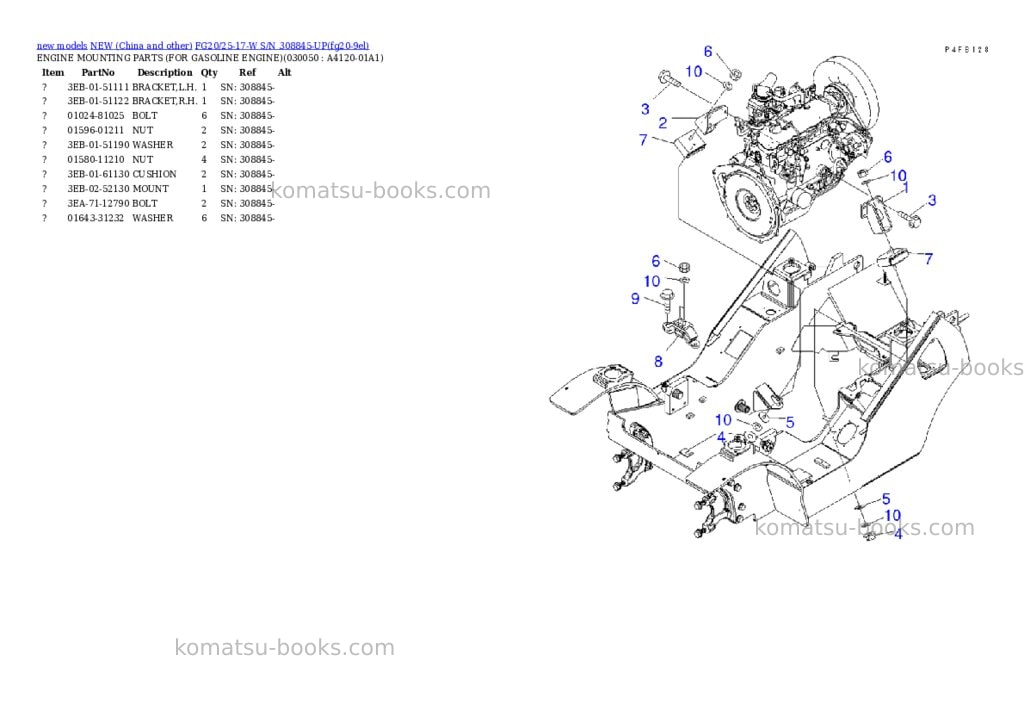 Komatsu fg20/25-17-w s/n 308845-up Parts catalog cover Page 4