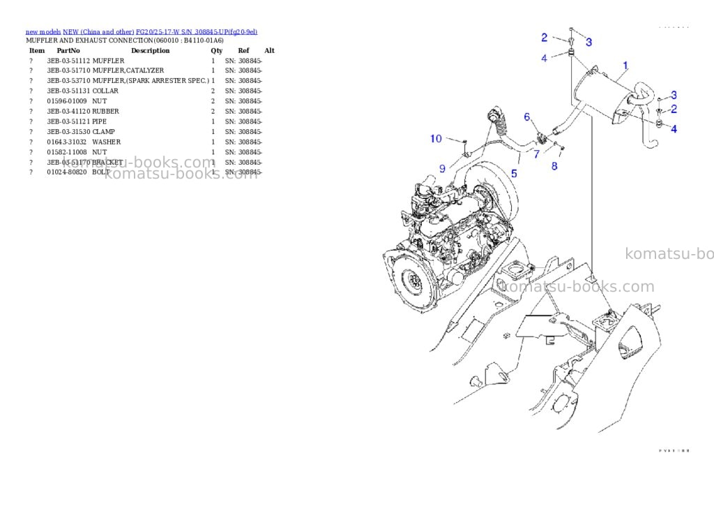 Komatsu fg20/25-17-w s/n 308845-up Parts catalog cover Page 9