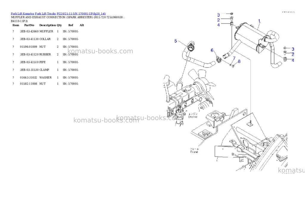 Komatsu fg20/25-15 s/n 570001-up Parts catalog cover Page 10