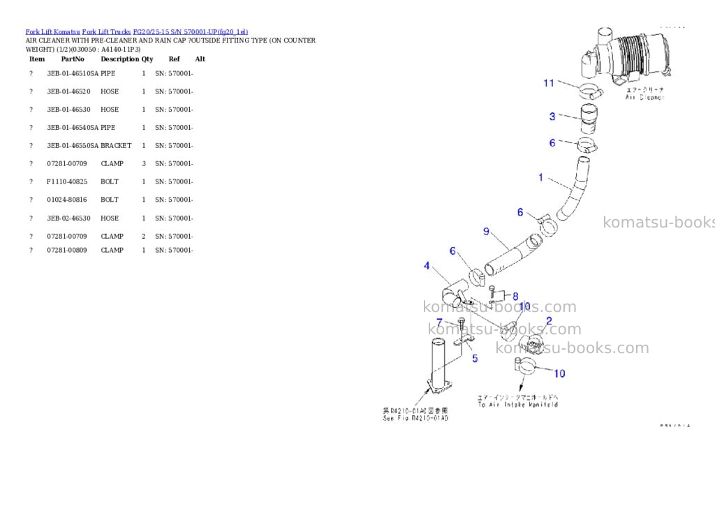 Komatsu fg20/25-15 s/n 570001-up Parts catalog cover Page 4