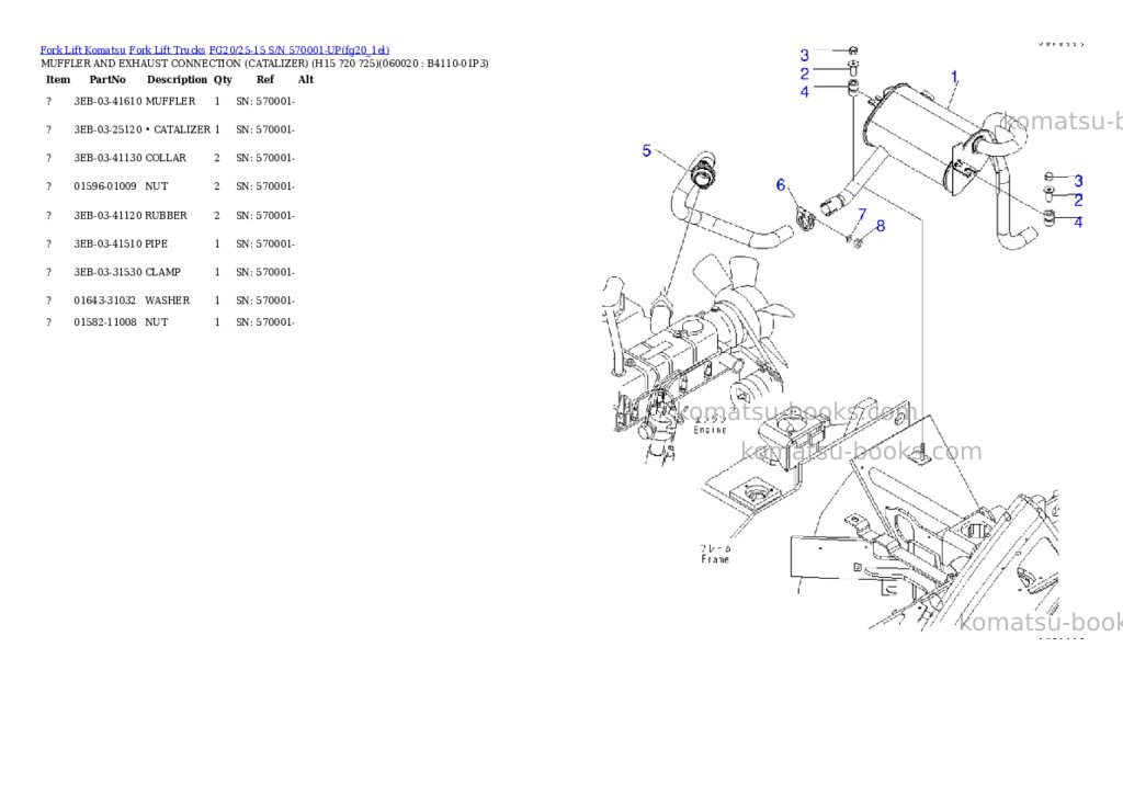 Komatsu fg20/25-15 s/n 570001-up Parts catalog cover Page 9