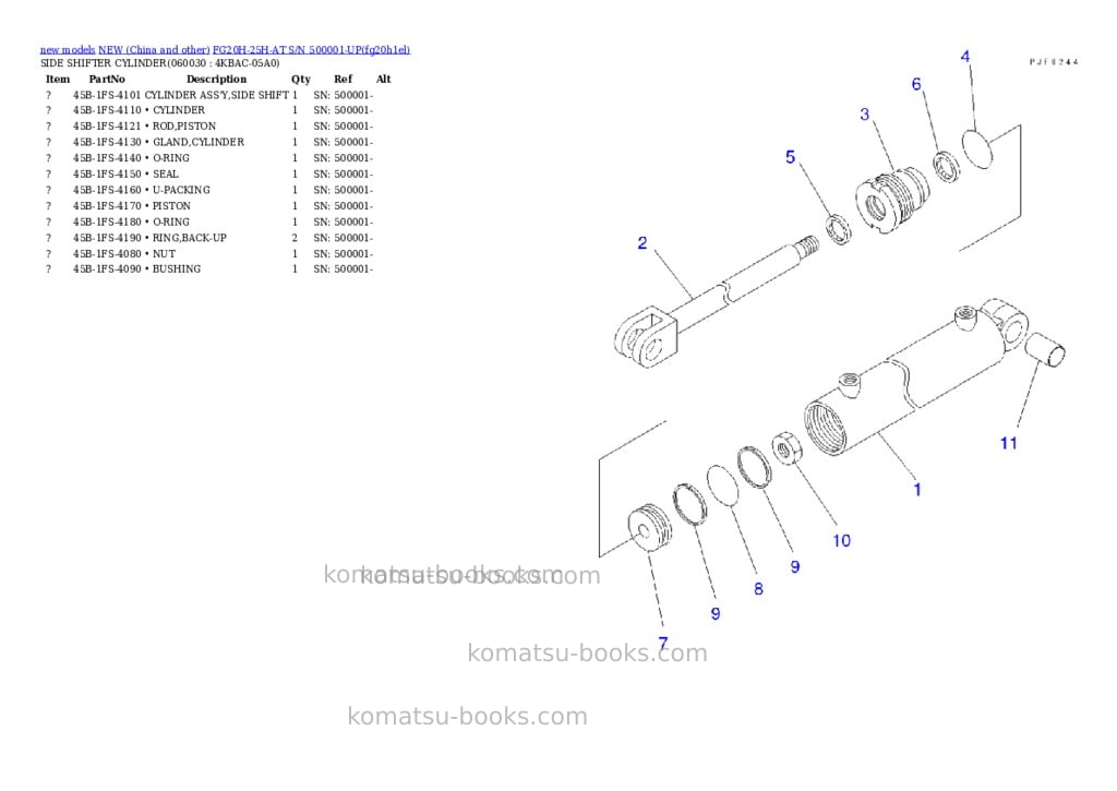 Komatsu fg20h-25h-at s/n 500001-up Parts catalog cover Page 5