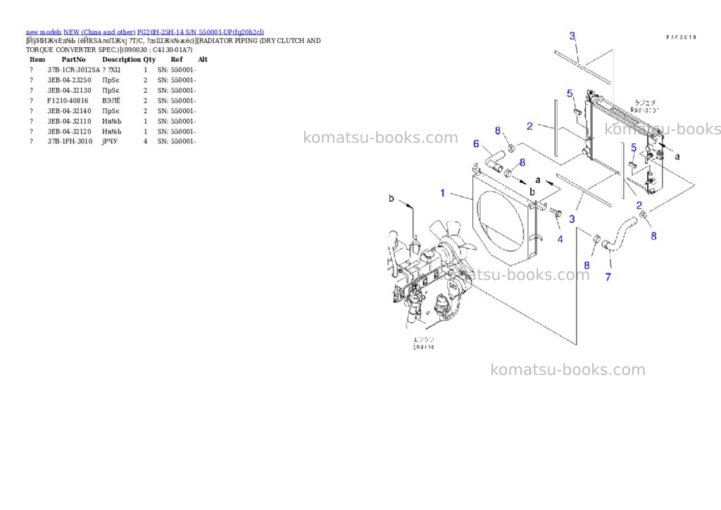 Komatsu fg20h-25h-14 s/n 550001-up Parts catalog cover Page 10