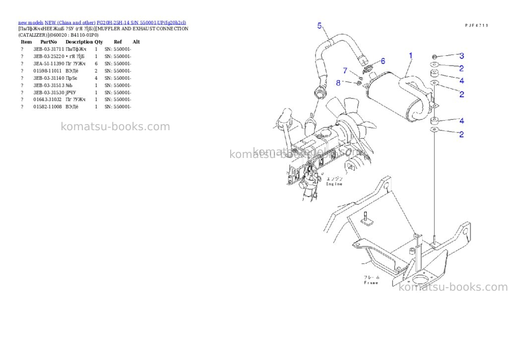 Komatsu fg20h-25h-14 s/n 550001-up Parts catalog cover Page 5