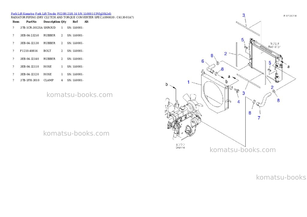 Komatsu FG20H-25H-14 S/N 550001-UP Parts catalog cover Page 10
