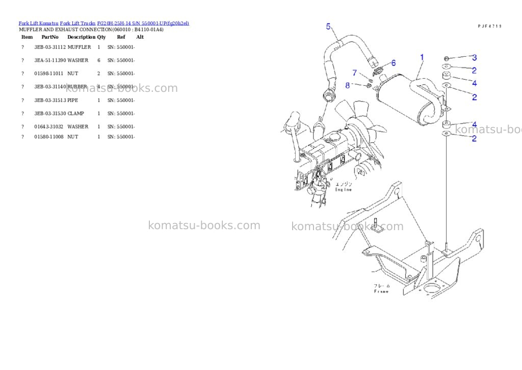 Komatsu FG20H-25H-14 S/N 550001-UP Parts catalog cover Page 4