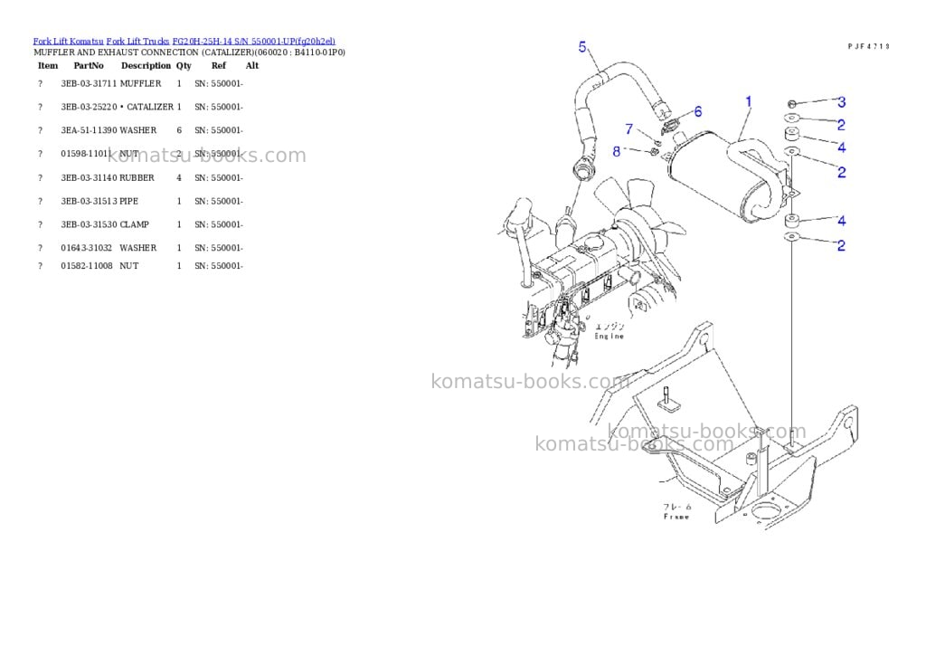 Komatsu FG20H-25H-14 S/N 550001-UP Parts catalog cover Page 5
