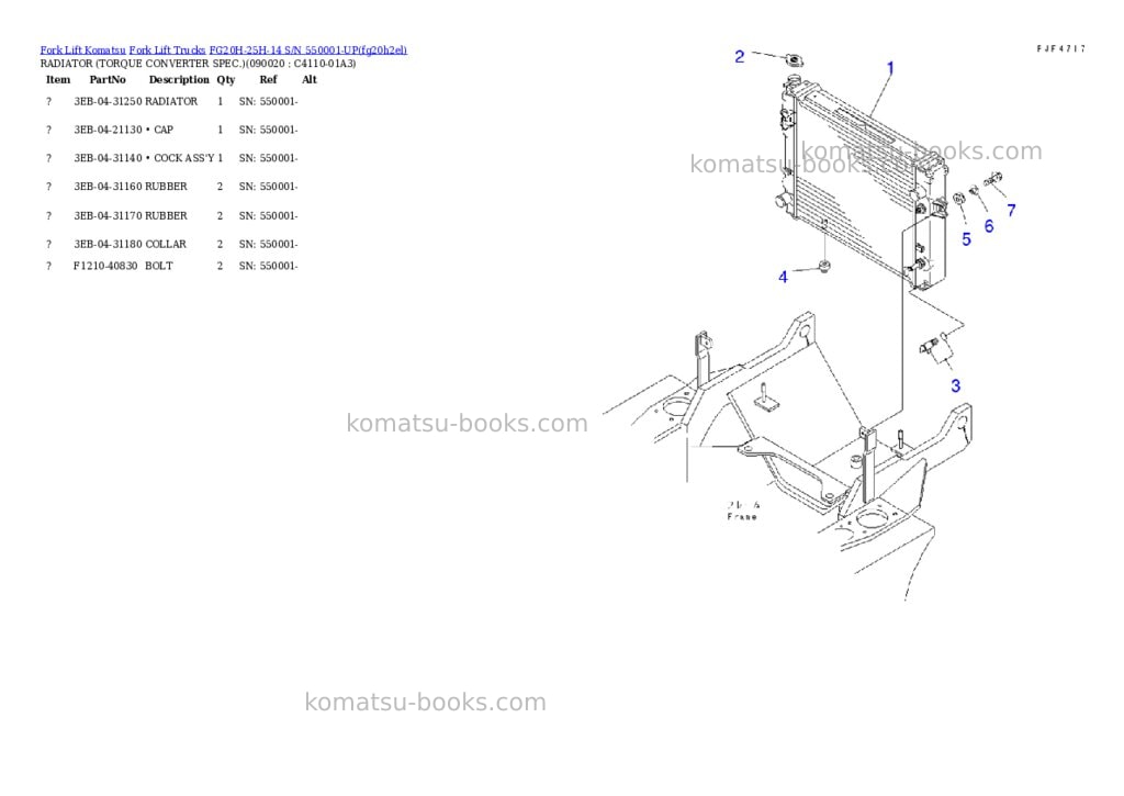 Komatsu FG20H-25H-14 S/N 550001-UP Parts catalog cover Page 9