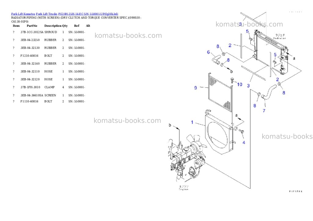 Komatsu fg20h-25h-14-ec s/n 550001-up Parts catalog cover Page 10