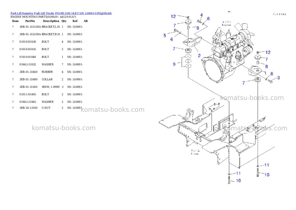 Komatsu fg20h-25h-14-ec s/n 550001-up Parts catalog cover Page 2