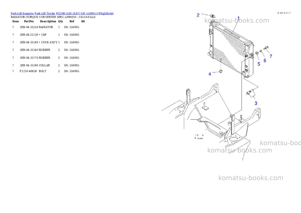 Komatsu fg20h-25h-14-ec s/n 550001-up Parts catalog cover Page 8