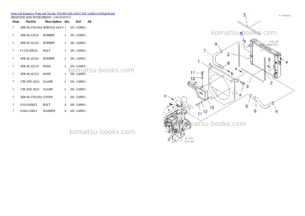 Komatsu fg20h-25h-14-ec s/n 550001-up Parts catalog cover Page 9